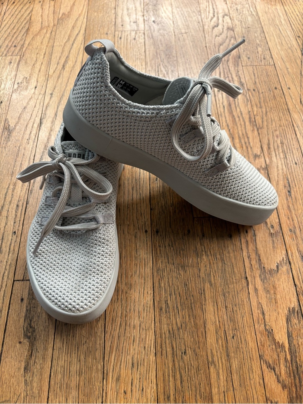 NOBULL Women's Light Gray Knit Lace-Up Sneakers